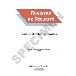 Registre de sécurité Magasins et centres commerciaux - Type M -  Formats : Broché ou Classeur