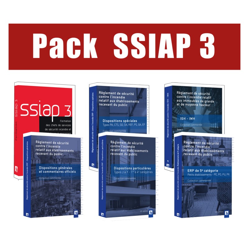 PACK SSIAP3 PREMIUM 1 - 6 ouvrages - Réglementation commentée
