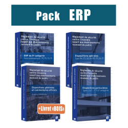 Pack ERP commenté : 4 ouvrages * Dispositions générales (+ Livret "Bois")-particulières-spéciales-ERP 5e catégorie