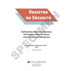 Registre de sécurité Type R - Etablissements d’enseignement - 2 Formats : Broché ou Classeur